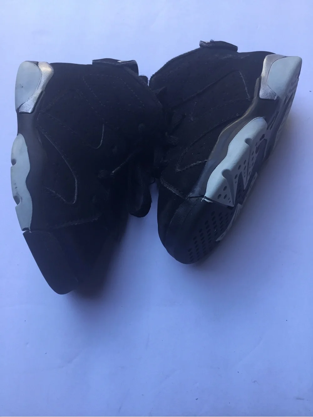 Jordan Kids Black Lace-Up High-Top Sneakers Suede-Like Cushioned Collar Size 5.5